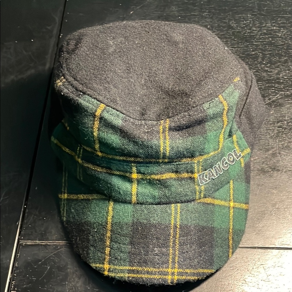 Kangol Green and Black Plaid Cap